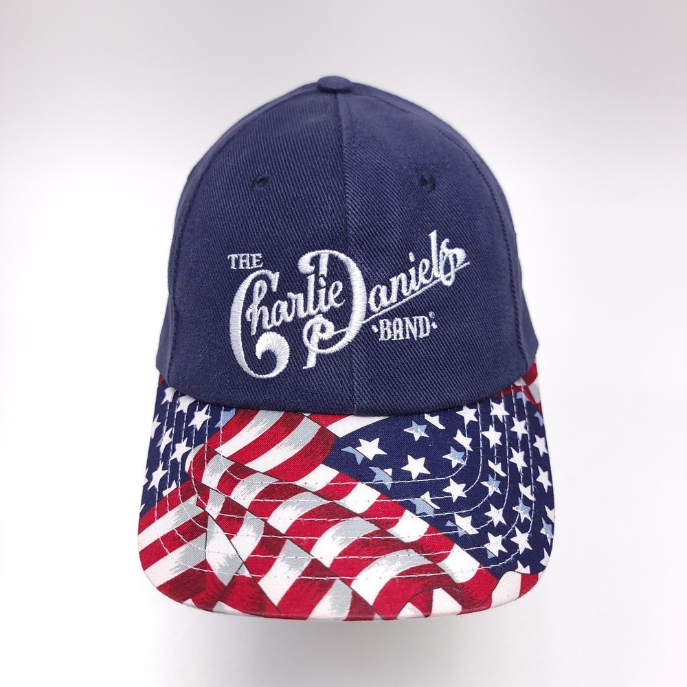 Charlie Daniels Band Hat Baseball Cap American Flag Patriotic Blue Strapback